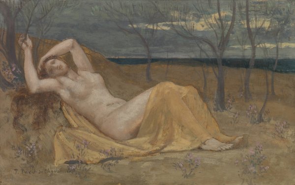 Tamaris  by Pierre Puvis De Chavannes - Hand-Painted Oil Painting Reproduction
