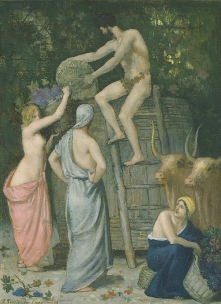 The Wine Press by Pierre Puvis De Chavannes - Hand-Painted Oil Painting Reproduction