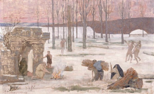Winter  by Pierre Puvis De Chavannes - Hand-Painted Oil Painting Reproduction