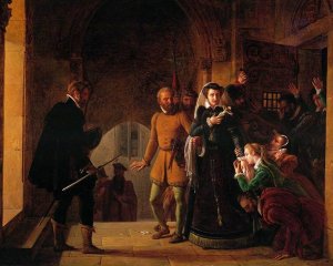 Mary, Queen of Scots, Separated from Her Faithfuls by Pierre Revoil Oil Painting