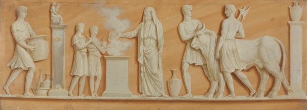 Overdoor Painting IV  by Pierre Rousseau - Hand-Painted Oil Painting Reproduction