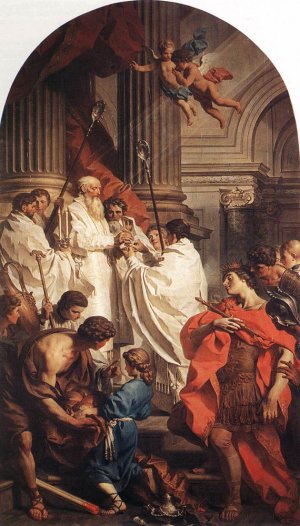 Mass of St Basil by Pierre Subleyras Oil Painting