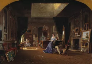 Karl XV's studio by Pierre Tetar Van Elven Oil Painting