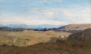 A View of an Alpine Landscape by Pierre Thuillier Oil Painting