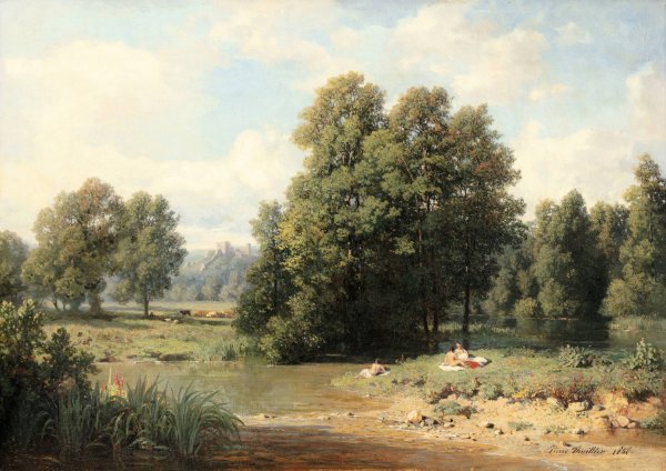 Landscape by Pierre Thuillier - Hand-Painted Oil Painting Reproduction