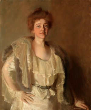 Alice Barney in Whites and Browns by Pierre Troubetzkoy Oil Painting