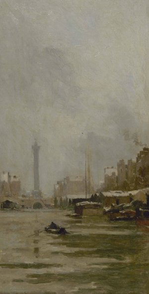Le bassin de l'Arsenal by Pierre Vauthier Oil Painting