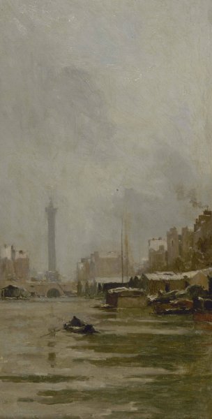 Main Product Photo of Le bassin de l'Arsenal  Painting by Pierre Vauthier