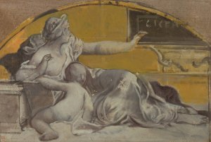 Study for Tympanum in Honor of Cicero by Pierre-Victor Galland Oil Painting