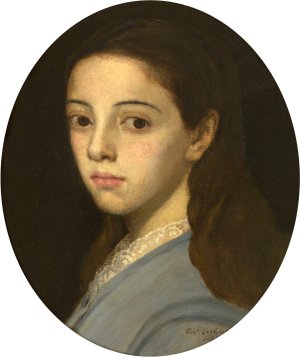Portrait of a Girl by Piet Verhaert Oil Painting