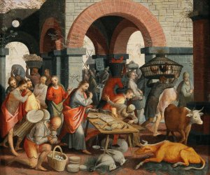 Christ Driving the Money-Changers from the Temple by Pieter Aertsen Oil Painting