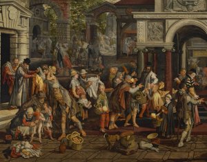 Christian Deeds of Mercy by Pieter Aertsen Oil Painting