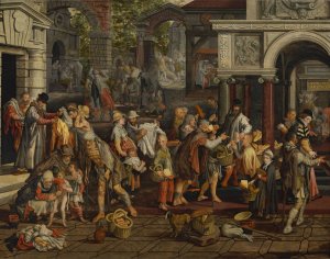 Christian Deeds of Mercy by Pieter Aertsen Oil Painting