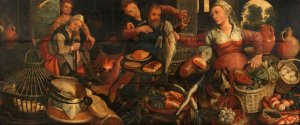 Kitchen Scene by Pieter Aertsen Oil Painting