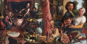 The Fat Kitchen. An Allegory by Pieter Aertsen Oil Painting