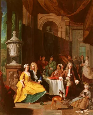 Gentleman At Table by Peter Angellis Oil Painting