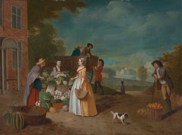 The Vegetable Seller  by Pieter Angillis - Hand-Painted Oil Painting Reproduction