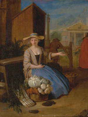 Vegetable Seller, Covent Garden by Pieter Angillis Oil Painting