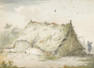 Bouwvallige boerderij Oil painting by Pieter Bartholomeusz Barbiers