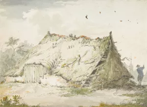 Bouwvallige boerderij by Pieter Bartholomeusz Barbiers Oil Painting