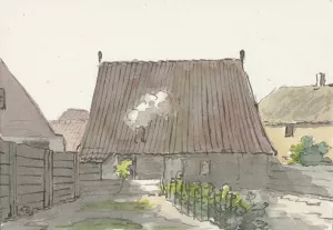 Huis met achtertuin by Pieter Bartholomeusz Barbiers Oil Painting