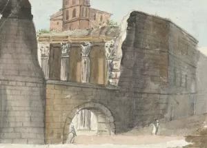 Romeinse ruines by Pieter Bartholomeusz Barbiers Oil Painting