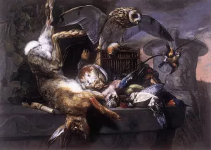Still-Life with Owl painting by Pieter Boel