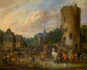 A Village Scene by Pieter Bout Oil Painting