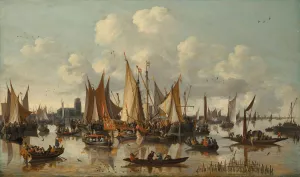 The visit of William III of Orange to Dordrecht in 1672 by Pieter Bout Oil Painting