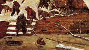 Adoration of the Kings in the Snow Detail by Pieter Bruegel The Elder Oil Painting