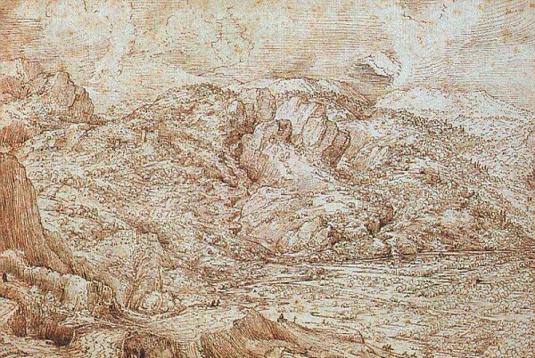 Landscape of the Alps by Pieter Bruegel The Elder - Hand-Painted Oil Painting Reproduction