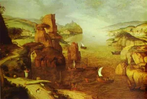 Landscape with Christ Appearing to the Apostles at the Sea of Tiberias Oil painting by Pieter Bruegel The Elder