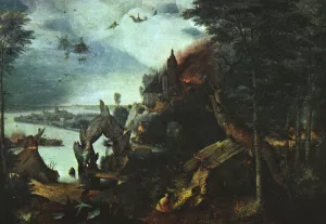 Landscape with the Temptation of Saint Anthony by Pieter Bruegel The Elder Oil Painting