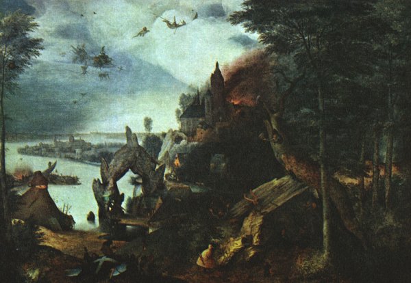 Landscape with the Temptation of Saint Anthony by Pieter Bruegel The Elder - Hand-Painted Oil Painting Reproduction