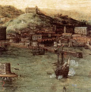 Naval Battle in the Gulf of Naples Detail Oil painting by Pieter Bruegel The Elder