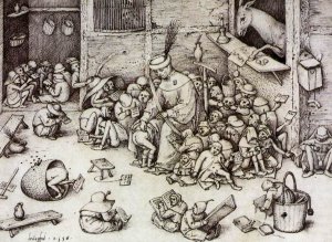 The Ass in the School by Pieter Bruegel The Elder Oil Painting