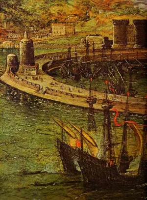 The Bay of Naples. Detail by Pieter Bruegel The Elder Oil Painting