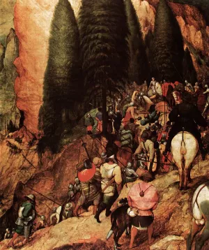 The Conversion of Saul Detail by Pieter Bruegel The Elder Oil Painting