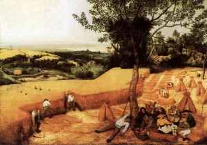 The Corn Harvest August by Pieter Bruegel The Elder Oil Painting