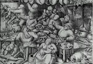 The Fat Kitchen by Pieter Bruegel The Elder Oil Painting