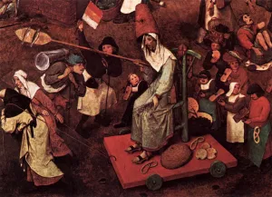 The Fight Between Carnival and Lent Detail painting by Pieter Bruegel The Elder