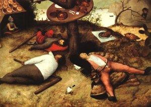 The Land of Cockayne by Pieter Bruegel The Elder Oil Painting