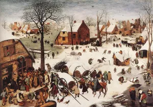 The Numbering at Bethlehem painting by Pieter Bruegel The Elder