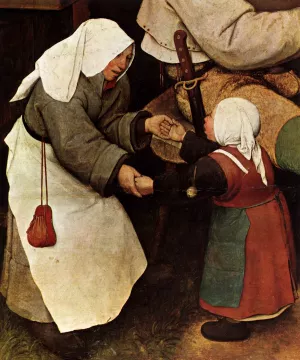 The Peasant Dance Detail by Pieter Bruegel The Elder Oil Painting
