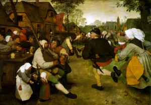 The Peasant Dance by Pieter Bruegel The Elder - Oil Painting Reproduction