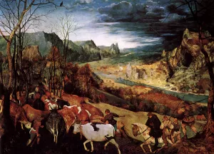 The Return of the Herd also known as November by Pieter Bruegel The Elder Oil Painting