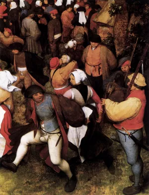 Wedding Dance in the Open Air Detail by Pieter Bruegel The Elder - Oil Painting Reproduction