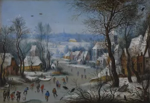 Winter Scenery by Pieter Bruegel The Elder Oil Painting