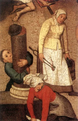 Proverbs Detail painting by Pieter Bruegel The Younger