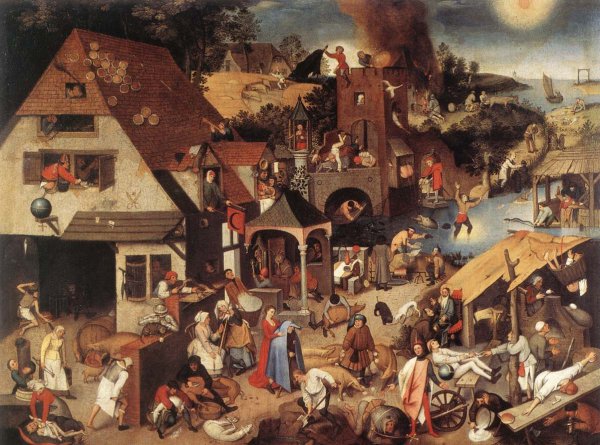 Main Product Photo of Proverbs Painting by Pieter Bruegel The Younger